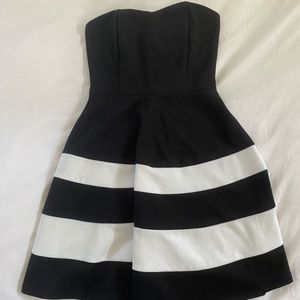 charlotte russe black and white striped dress